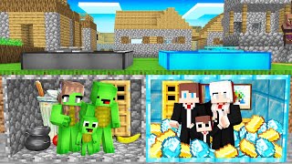 Mikey Poor Family Bunker vs JJ Rich Family Bunker Survival Battle in Minecraft ? (Maizen)