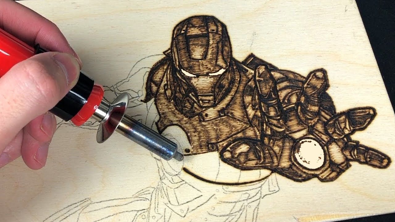 Iron Man Pyrography Art / Wood Burning YouTube