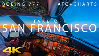 BOEING 777 TAKE OFF FROM SAN FRANCISCO IN 4K