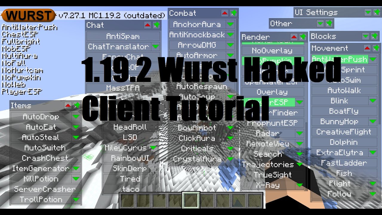 How to get Cheats for Minecraft 1.18.2, 1.18.1 (series) (2022)  (Aristois,Wurst,Inertia and so on) - Tutorials - Videos - Show Your  Creation - Minecraft Forum - Minecraft Forum