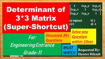 Determinant of 3*3 Matrix |Super-Shortcut|Matrix and Determinant|Engineering Entrance|Brijkishor