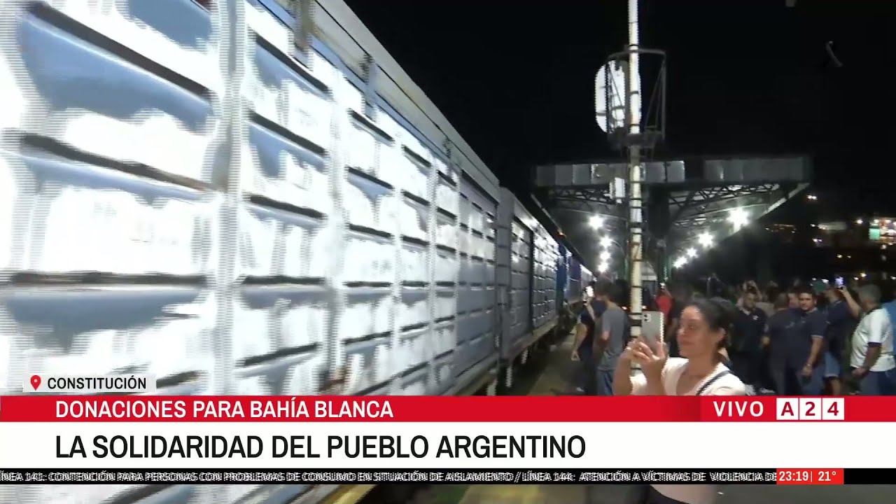 Video: así partió el Tren Solidario para llevar ayuda a las víctimas del temporal de Bahía Blanca