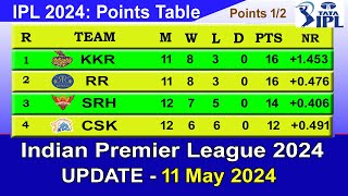 IPL 2024 POINTS TABLE - UPDATE 11/5/2024 | IPL 2024 Table List screenshot 4