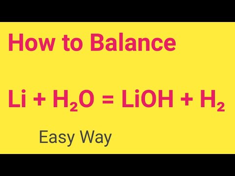 lithium equation water h2o lioh balanced li hydroxide h2