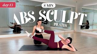 DAY 13 | 8 MIN ABS PILATES WORKOUT | Intermediate / Advanced | Summer Sculpt Challenge