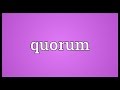 What is a Quorum? - YouTube