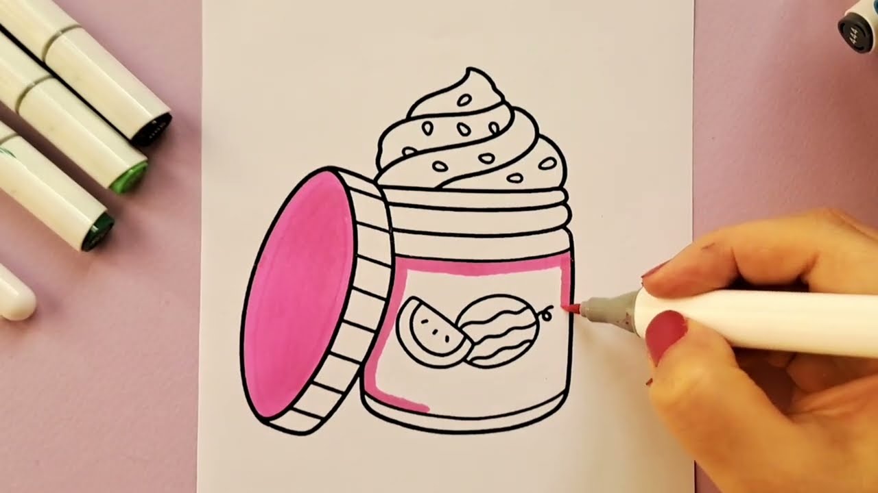 Watermelon Jar Coloring 🍉✨  ColoringASMR #KawaiiArt #WatermelonDrawing #RelaxingColoring #CuteArt