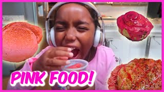 I ONLY ATE PINK FOOD FOR 24 HOURS CHALLENGE! | YOSHIDOLL