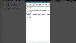 How to add space in text in HTML ||   Nonbreking Spaces in HTML