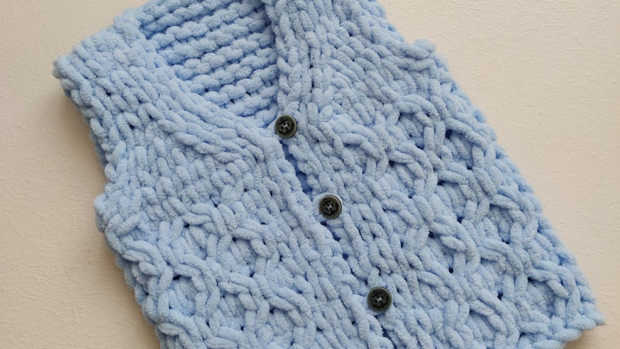 ALİZE PUFFY FINE İPTEN (Tığsız ve Şişsiz) BAL PETEĞİ MODELİ BEBEK YELEĞİ YAPIMI PART 1 🤗