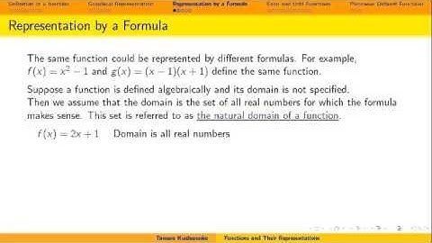 Functions and  Their Representations