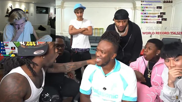 xQc Tries Not to Laugh at KSI Revealing his Forehead on Kai Cenat's Mafiathon