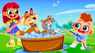 Bath Song | Pet Care Song | Comy Zomy Stories for kids & Nursery Rhymes
