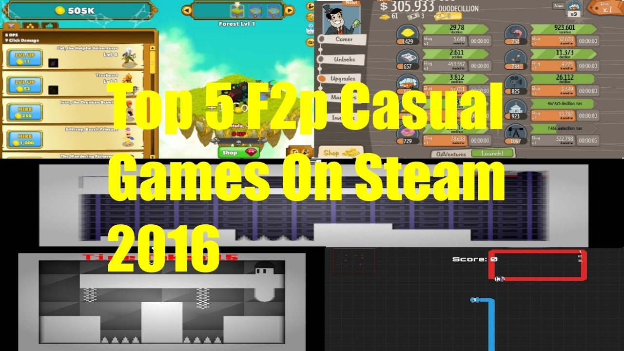 Top 5 Casual Free To Play Games On Steam 2016
