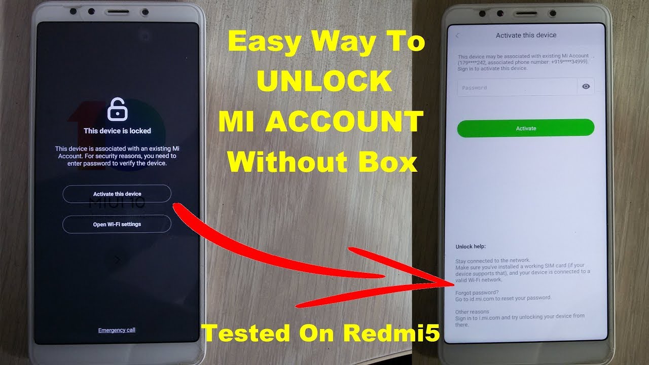 Redmi 6 Mi Account Unlock