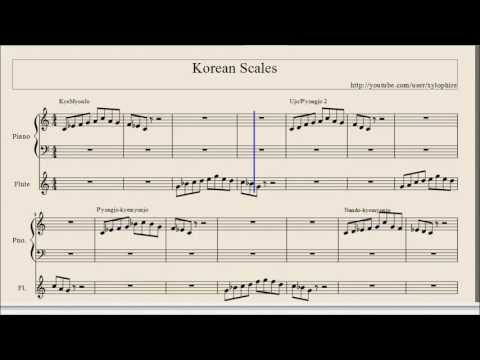 Korean Scales (KyeMyonJo, Ujo/P'yongjo 2, P'yongjo-kyemyonjo, Nando-kyemyonjo, P'yongjo)