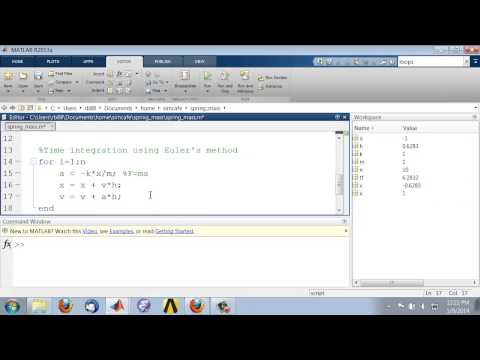 Spring-Mass in MATLAB: Euler Integration 2