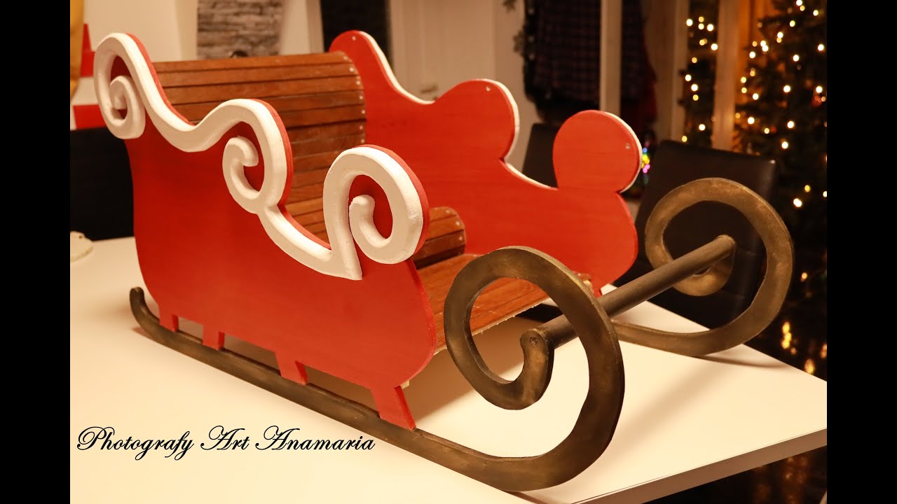 Making a Wooden Winter Christmas Sleigh 🎄🎁 Sania lui Mos Craciun - YouTube