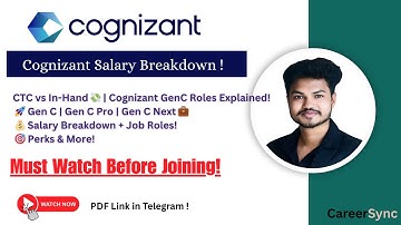 Cognizant Salary Breakdown 2025 🔥 | GenC, GenC Pro, GenC Next - CTC vs In-Hand + Job Roles Explained