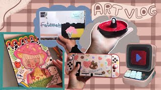 ART VLOG#4  (أعمال بعجينة السيراميك,penpal,رسم بالألوان المائية)