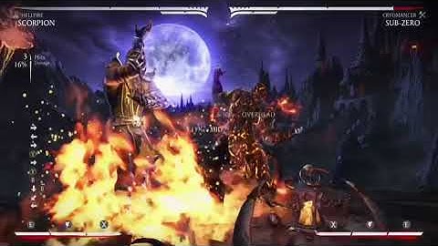 mkx hellfire scorpion 41% meter-less combo