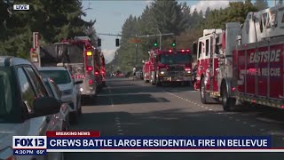 Crews respond to large fire at Bellevue apartment complex | FOX 13 Seattle