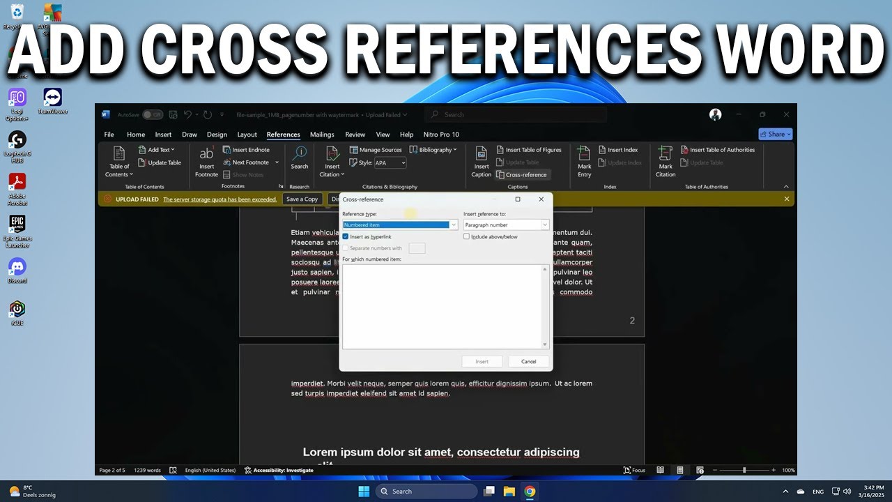 How To Make Cross References in Microsoft Word - Easy Fix - YouTube