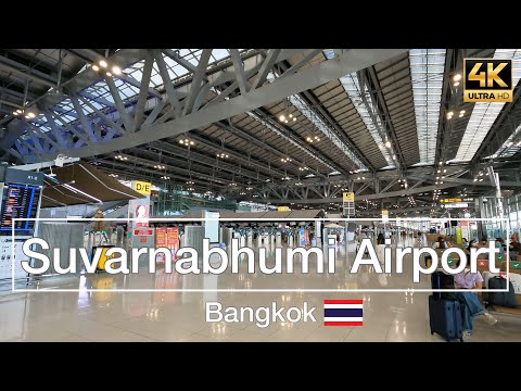 Bangkok 4K - Virtual Walking Tour at Suvarnabhumi International Airport in Thailand🇹🇭 [2021]