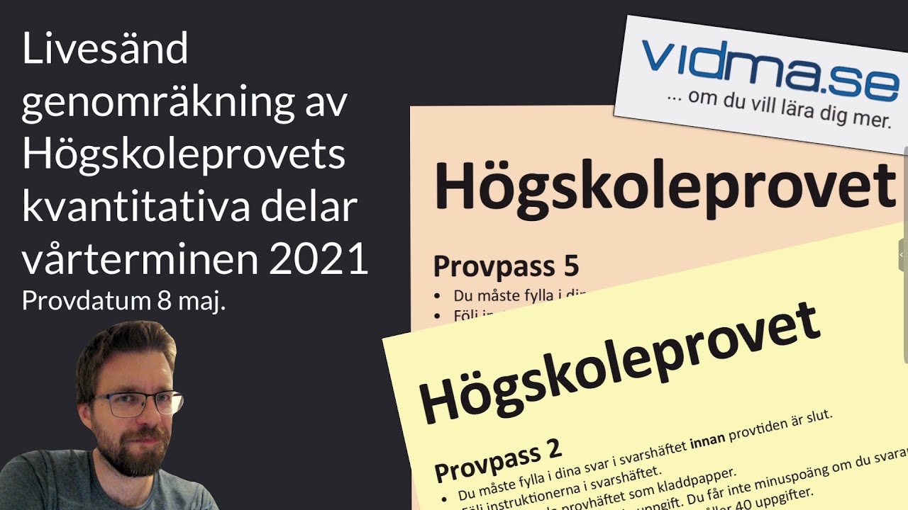 HÖGSKOLEPROVET VÅREN 2021 (8 maj), Kvantitativa delarna. XYZ, KVA, NOG, DTK. | vidmaHP.se