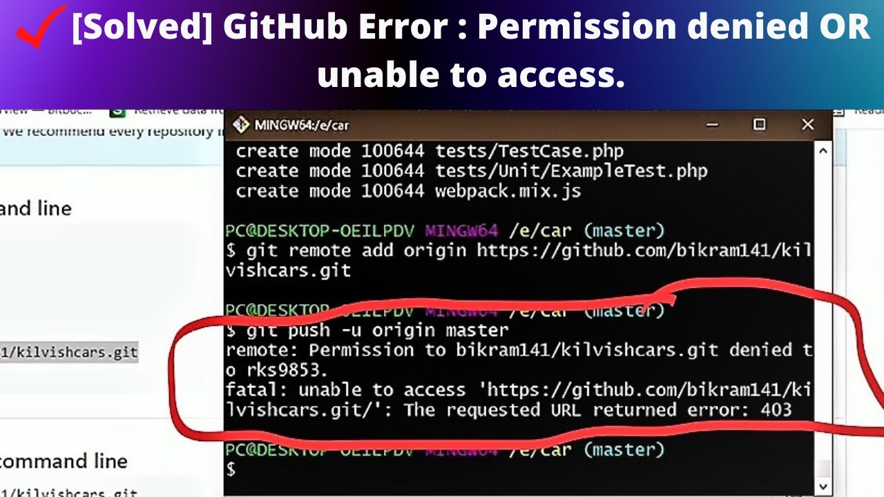 Fatal unable to access https. Permission denied (publickey,password).. Touch woman permission denied. Loki go Error GITHUB.