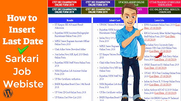 Sarkari Result Job Website- How to insert Last date ? BY Arun Maurya
