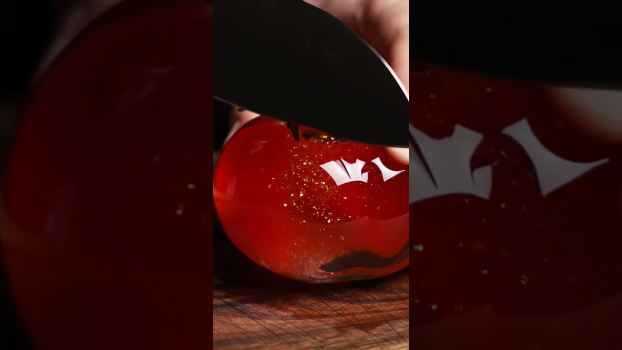 Cutting a glass tomato 🍅 