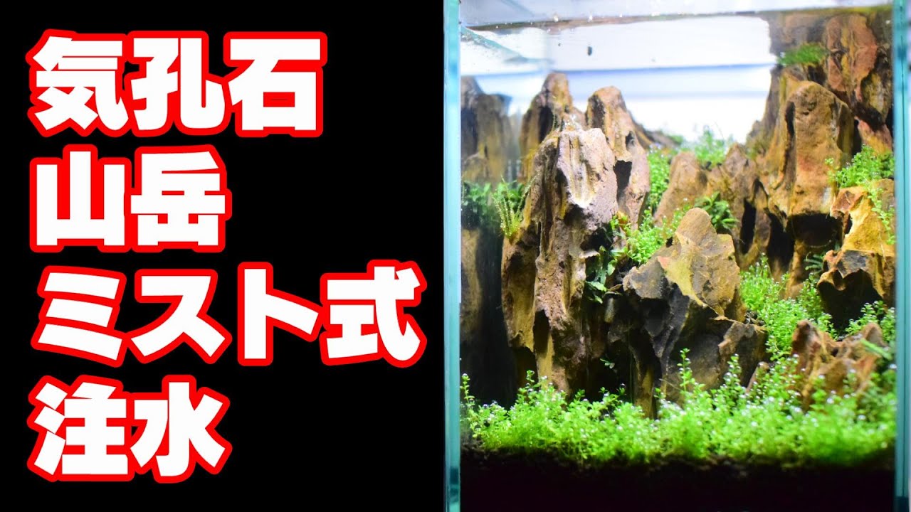 No.139【気孔石】山岳レイアウト注水【ミスト式】 - YouTube