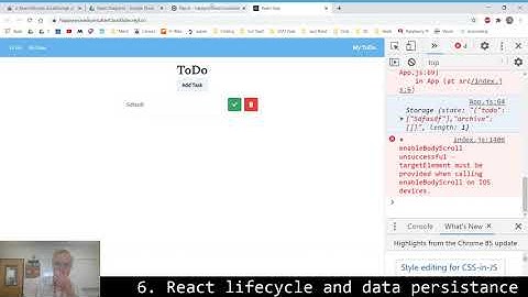 6. React lifecycle and localStorage