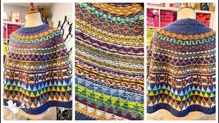 Color Kaleidoscope Poncho Knit-Along - Unlocking Stranded Colorwork Brilliance || Week 2 of 4 by Marly Bird 5,231 views 7 months ago 57 minutes