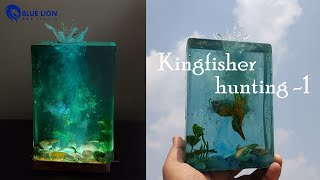 Resin Art: Kingfisher Hunting -1| Water splash effect