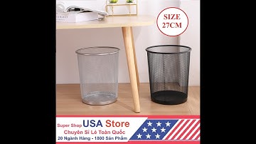 REVIEW Chỉ 58900đ - Thùng Rác - Xọt Rác Văn Phòng Lưới Kim Loại Tròn