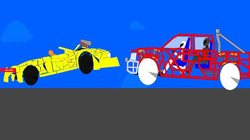 Phun Algodoo Car Destruction #4   (car crashes)