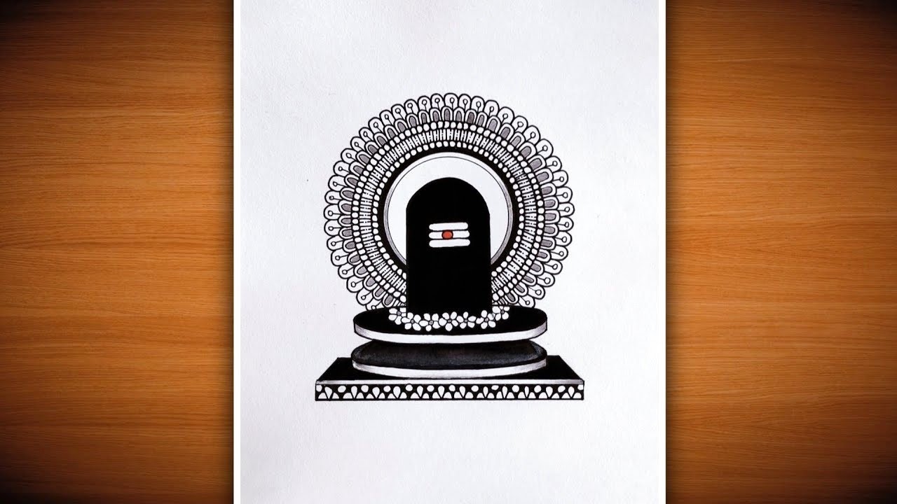 Shivratri Drawing/Mahashivratri Drawing/Shivling drawing with mandala art | lord Shiva Linga drawing