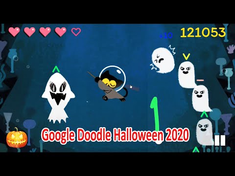 Halloween Google Doodle 2020 Full Game - Magic Cat battle under the sea 