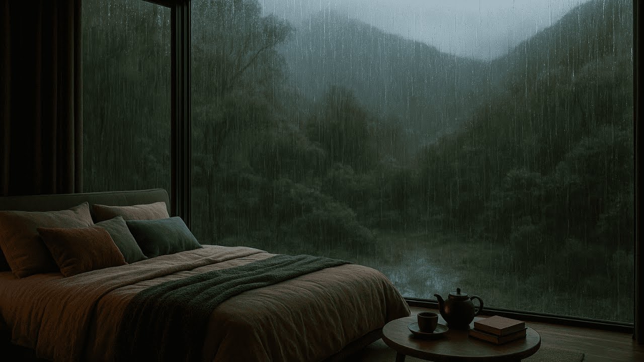 Calm Rainfall by the Garden Pond 🌧️Background Sounds for Deep Sleep, Stress Relief & Peaceful Night