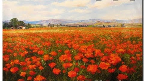 Vẽ Cánh Đồng Hoa Đà Lạt ở Sảnh Trường Tiểu Học Phước Lai/Cách phối màu hoa Phong Cảnh Trang trí đẹp