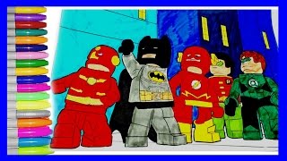 Batman Lego colouring pages.How to color Batman, flash, iron man, robin and green lantern screenshot 3