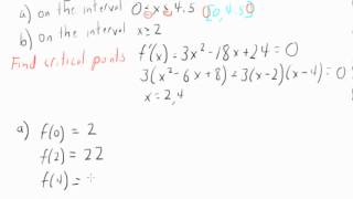 Finding global max and min