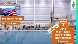 2018 Womens 1 meter diving finals - University of Texas Diving Invitational