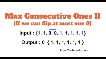 Maximum Consecutive Ones II (If we can flip at most one 0)