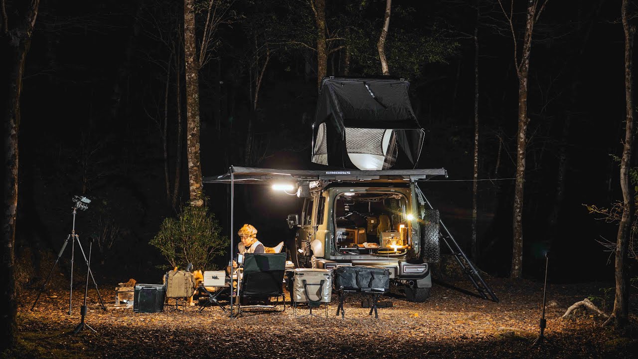 【ジムニーキャンプ】秋を感じる秘境の地で貸切のキャンプ | ジムニーオーバーランドスタイル 【4K / 癒し / ASMR 】