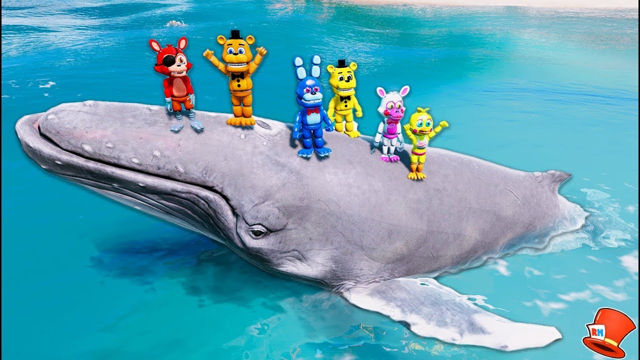 FNAF WORLD RIDES ON A GIANT WHALE! (GTA 5 Mods For Kids FNAF RedHatter) fnaf world steam