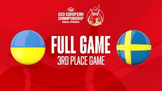 3RD PLACE GAME: Ukraine v Sweden | Full Basketball Game | FIBA U20 European Championship 2023