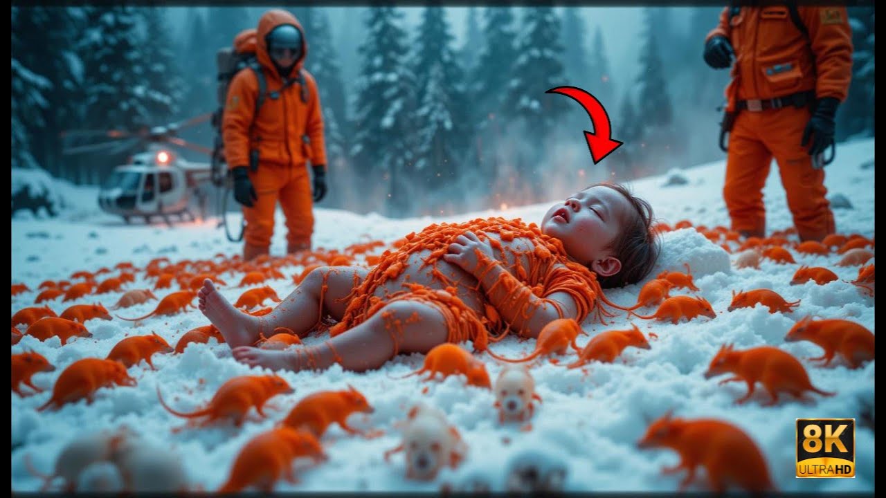 Rescue Story: New Born Baby Covered in Orange Rats! Shocking Rescue in the Snow 🐆❄️